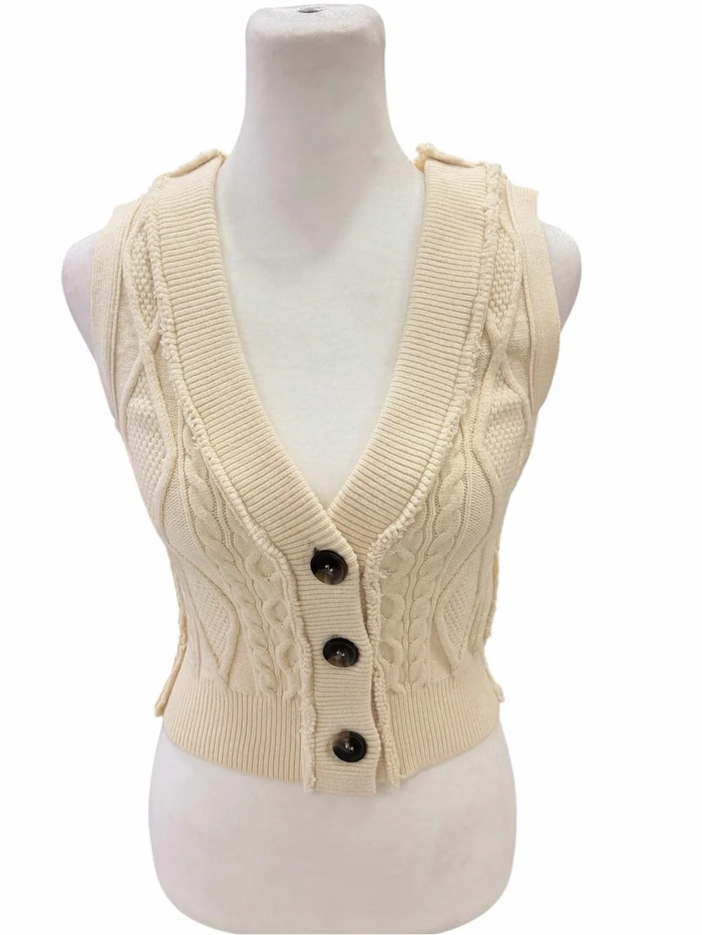 Free People Denson Cropped Cable knit vest NWTA size XS